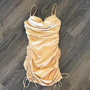 Elegant Ruched Satin Dress